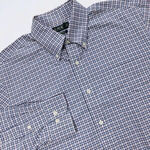 Lauren Ralph Lauren Dress Shirt Men's 16.5 Multi Plaid Button Down Long Sleeve